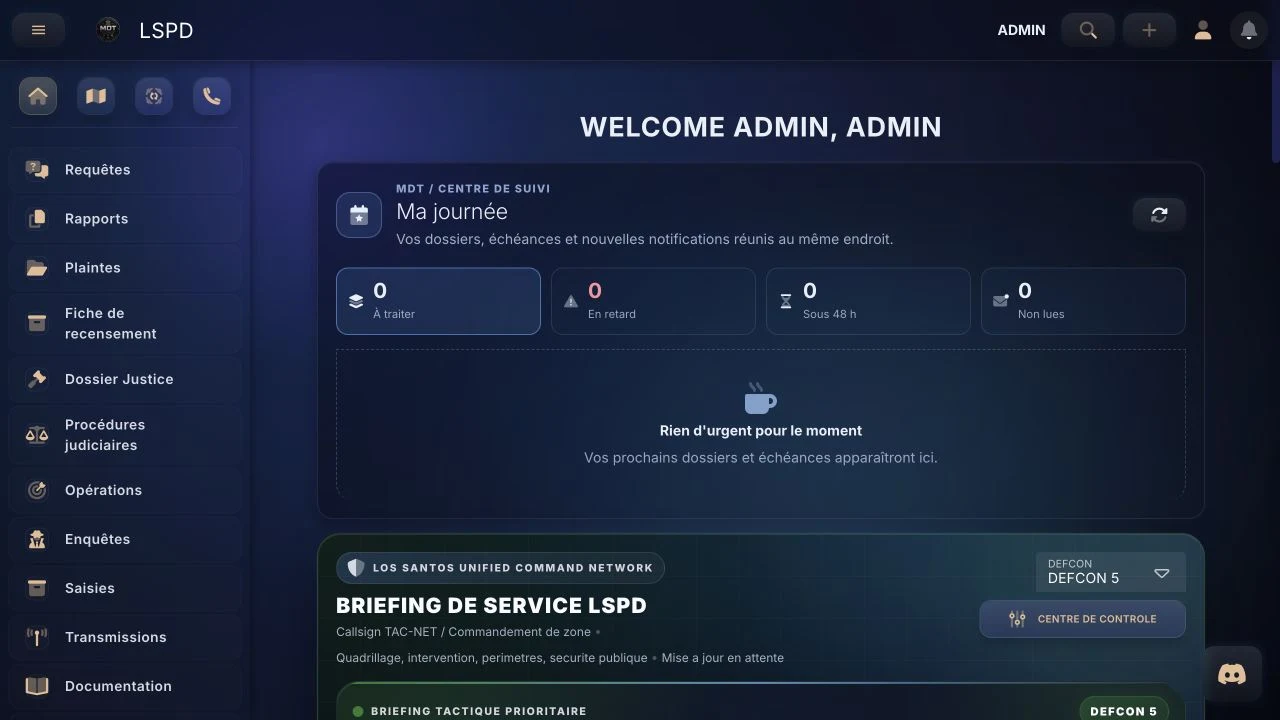 Interface VAUNTCORP MDT CAD pour GTA RP